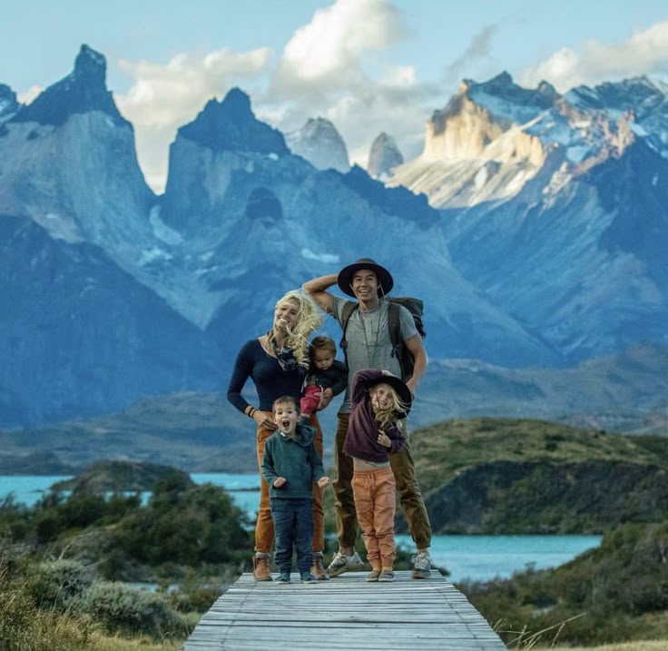 Mountain lake with boats